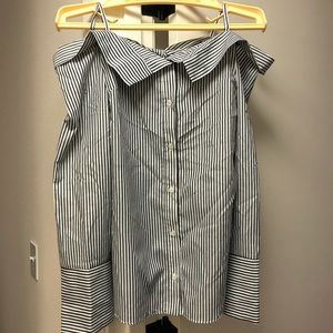 Topshop off-shoulder stripe shirt